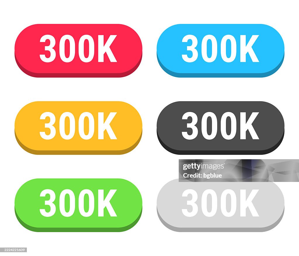 Button Click Ration 300k Colorful 3d Click Web Buttons On Blank Background High-Res Vector ...