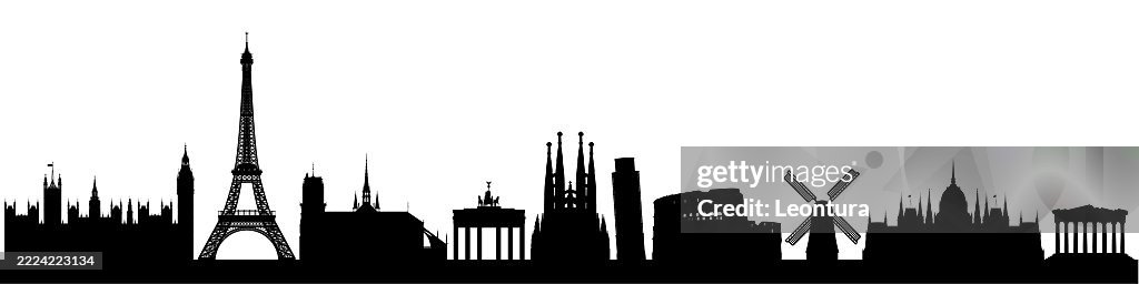 European Skyline (All Buildings are Complete and Moveable)