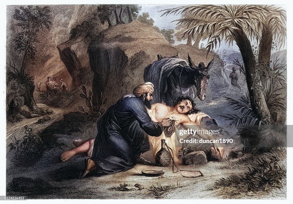 Story Of The Parable Of The Good Samaritan Bible Vintage Religious story-of-the-parable-of-the-good-samaritan-bible-vintage-religious