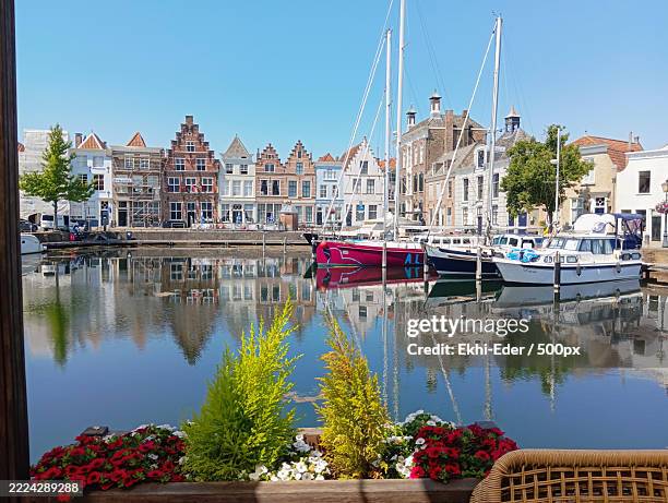 view of buildings in city,goes,zeeland,netherlands - zeeland stock pictures, royalty-free photos & images