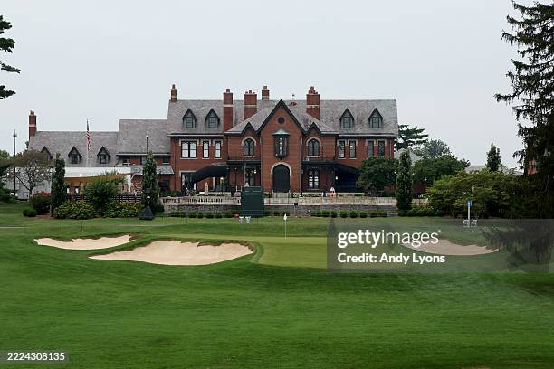 The ninth green with the clubhouse in the background during the Pro -Am prior to the ISCO Championship 2025 at Hurstbourne Country Club on July 09,...