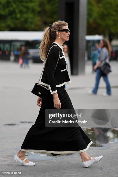 Veronika Heilbrunner, attending the Chanel Haute Couture Fall/Winter 2025/2026 show as part of Paris Fashion Week, is seen wearing a full look from...