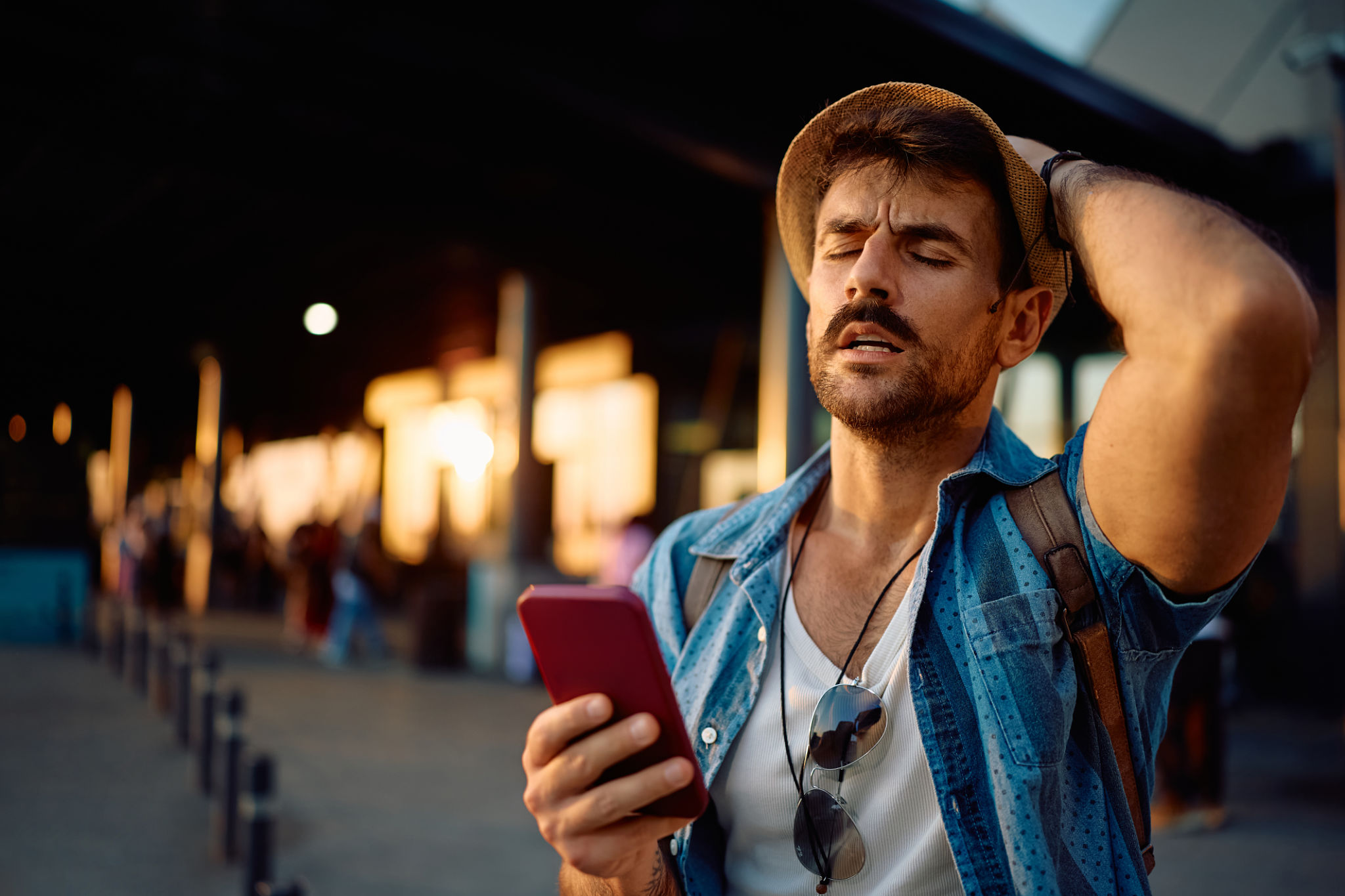 frustrated traveler