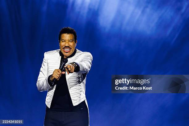 Lionel Richie performs onstage during a concert at Olympiahalle on July 09, 2025 in Munich, Germany.