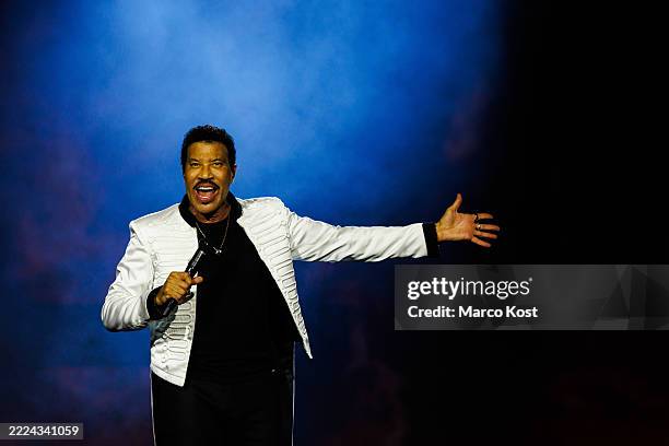 Lionel Richie performs onstage during a concert at Olympiahalle on July 09, 2025 in Munich, Germany.
