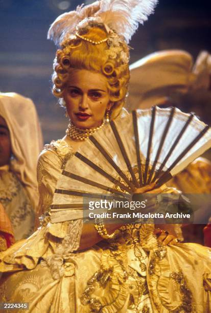 American singer and actress Madonna performing her song 'Vogue,' on the MTV Video Music Awards in September 1990. Photo by Frank Micelotta/ImageDirect