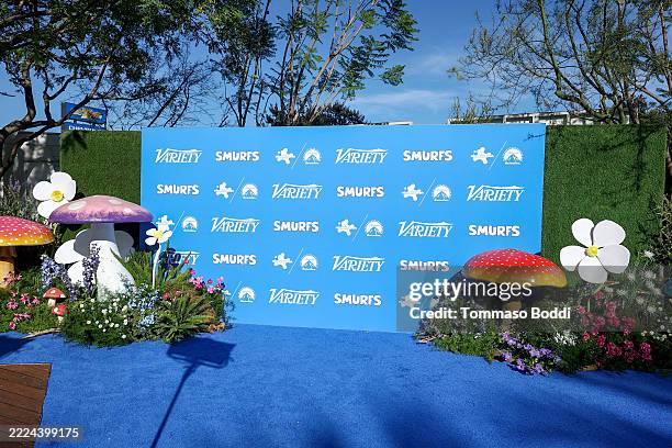 View of the step-and-repeat during Variety 10 Animators to Watch presented by Nickelodeon at Nickelodeon Animation Studio on July 09, 2025 in...