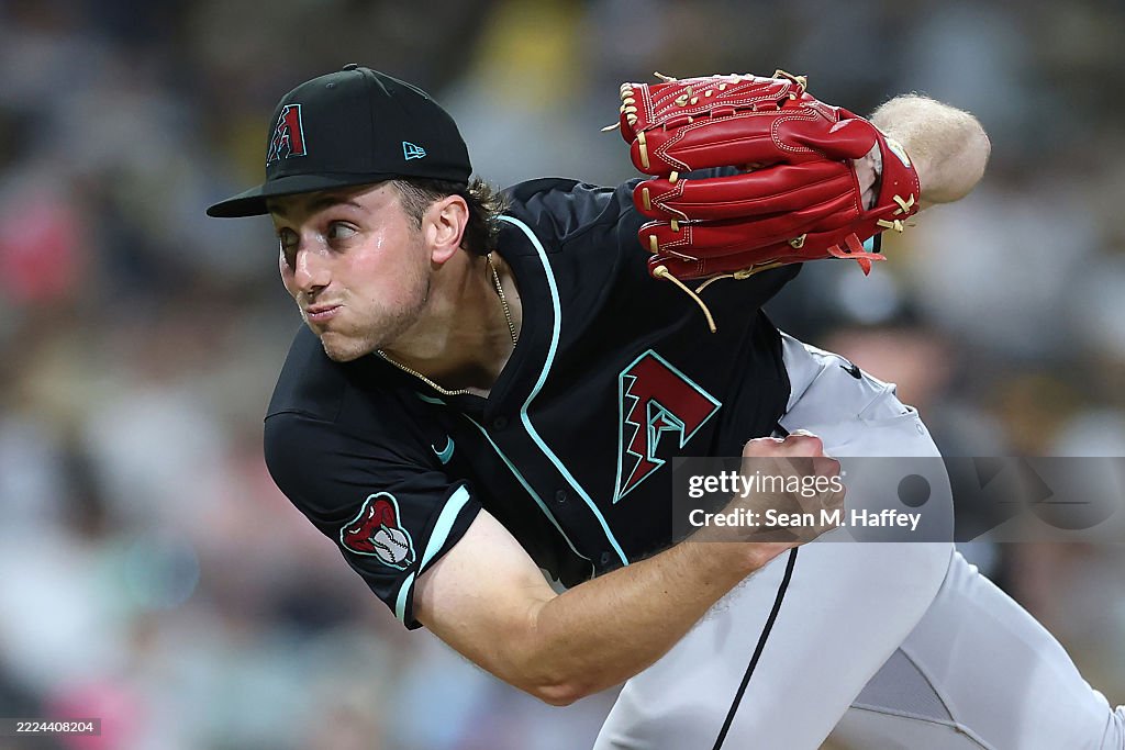 Padaff Diamondbacks Brandon Pfaadt of the Arizona Diamondbacks pitches during the eighth ...