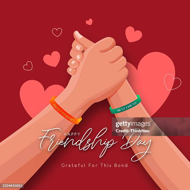 happy friendship day design for poster, banner, greeting card. friends day. - meet new friends stock illustrations