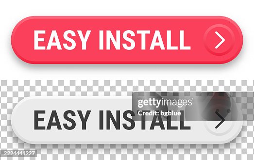 Easy Install 3d Click Web Buttons On Blank Background High-Res Vector ...