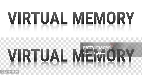 Virtual Memory - Text with reflection on transparent background Virtual Memory - Text with reflection on transparent background