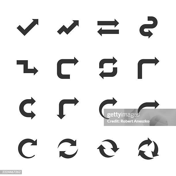 arrow solid icons. vector illustration. design element. contains such icons as direction, traffic sign, navigation, user interface design, flow chart. - stroke awareness fast stock illustrations