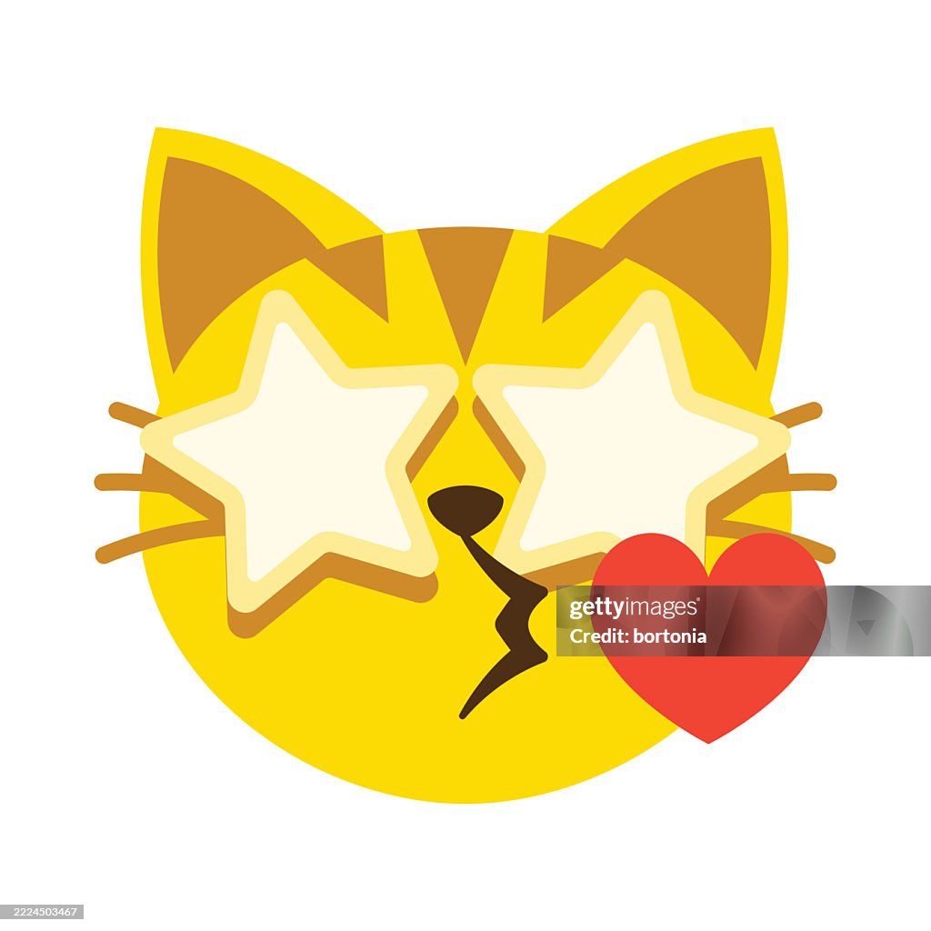 Blowing a Kiss Cat Emoji Icon