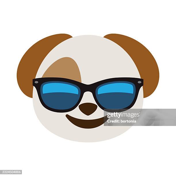 happy dog emoji icon - funny face clipart stock illustrations