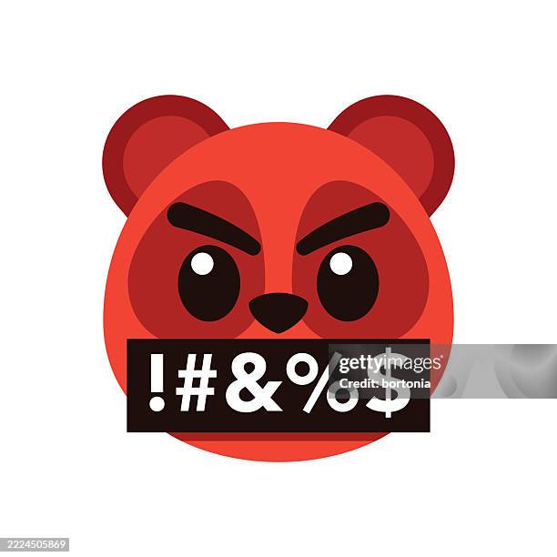swearing panda emoji icon - pledge stock illustrations