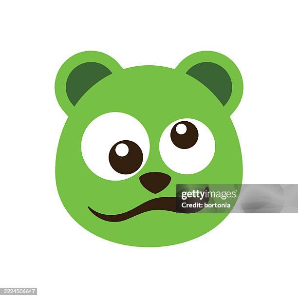 drunk polar bear emoji icon - nausea stock illustrations