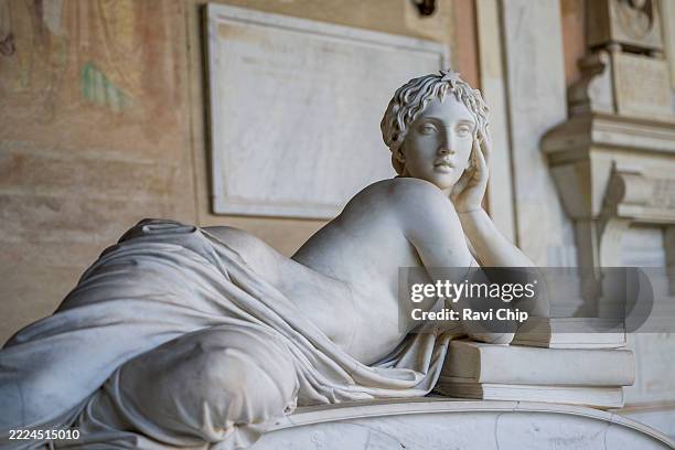 marble statues in pisa cathedral - sculpture foto e immagini stock