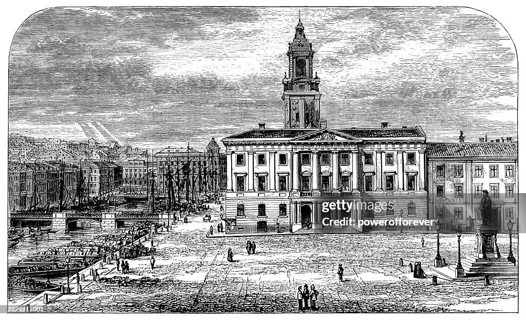 Gustaf Adolfs Torg in Gothenburg, Sweden - 19th Century