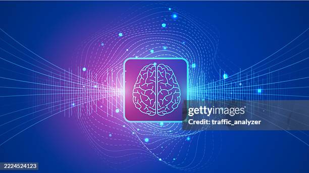 artificial intelligence - brain background - storage facility stock illustrations
