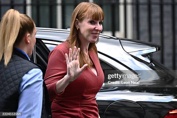Deputy Prime Minister and Secretary of State for Housing, Communities and Local Government, Angela Rayner, arrives for a weekly cabinet meeting at 10...