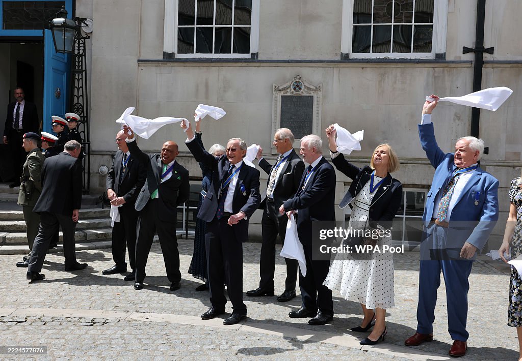 Queen Camilla Is Installed As An Honorary Freeman And Liveryman Of The Worshipful Company Of Stationers And Newspaper Makers