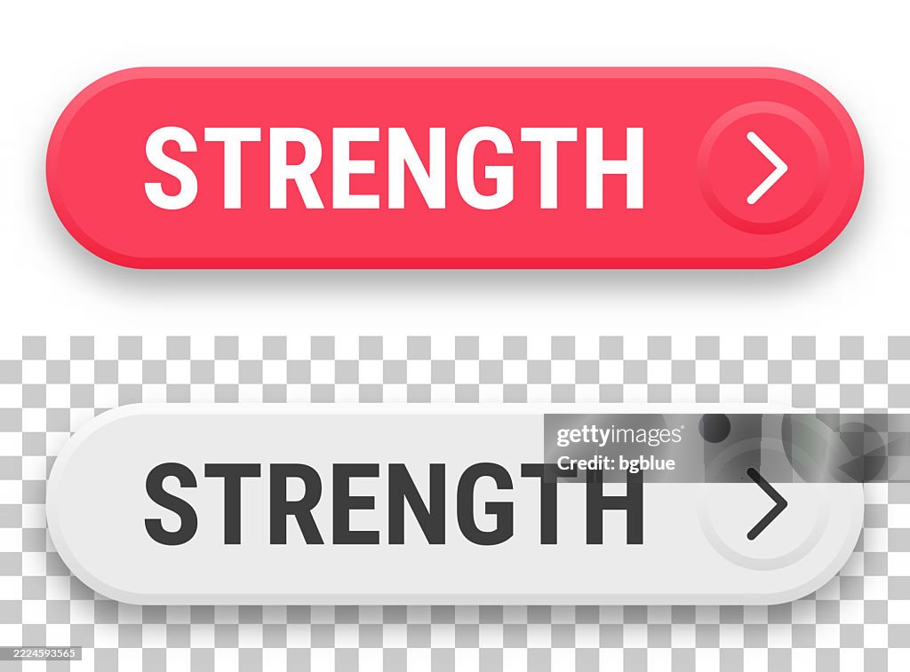 Strength 3d Click Web Buttons On Blank Background High-Res Vector ...