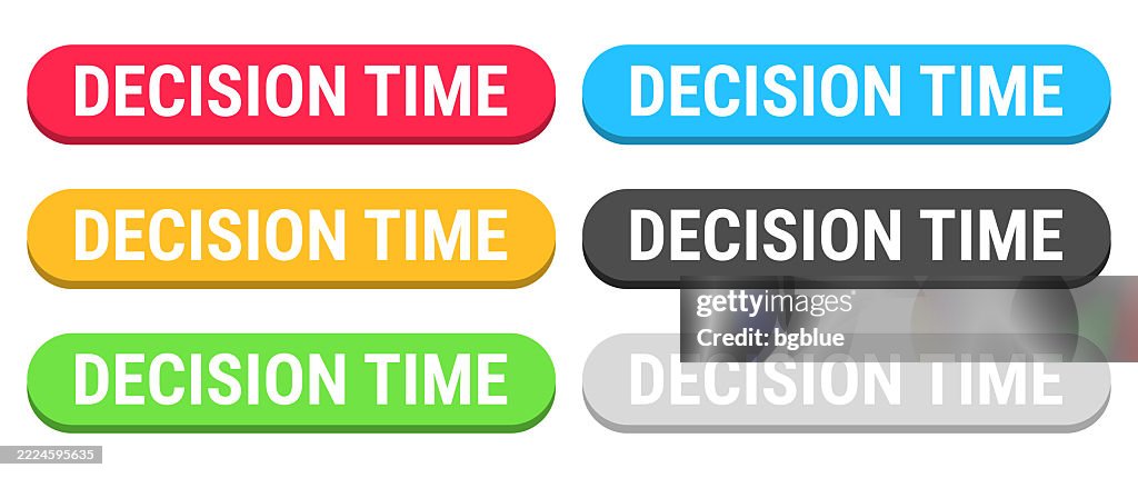 Random Decision Buttons Decision Time Colorful 3d Click Web Buttons On Blank Background High ...