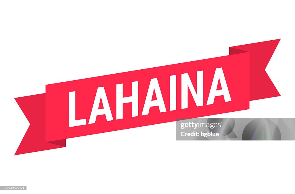 Lahaina - Red banner on white background