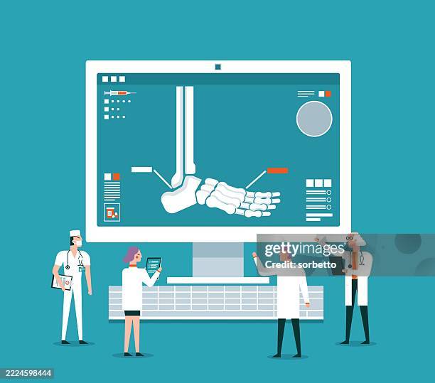 ankle - analyzing - osteoarthritis stock illustrations