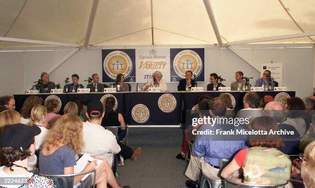 The 'American Directors at Cannes' panel at the Variety Cannes Conference Series 2001 at the Variety Pavilion during the 54th Cannes Film Festival in...