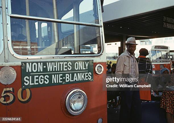 South African "Non Whites Only" bus during apartheid in South Africa, 1 August 1980.