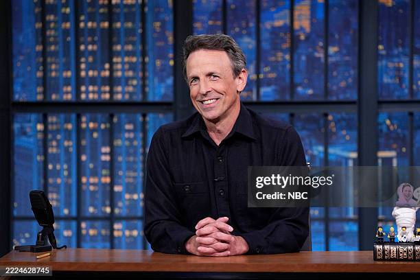 Episode 1673 -- Pictured: Host Seth Meyers during the monologue on July 15, 2025 --