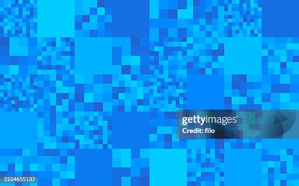 blue digital pixel background - digital camouflage pattern stock illustrations