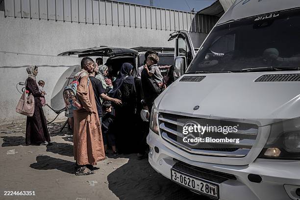 The World Health Organization evacuates Palestinians for treatment from the Al-Shifa hospital in Gaza City, Gaza, on Tuesday, July 15, 2025. A senior...