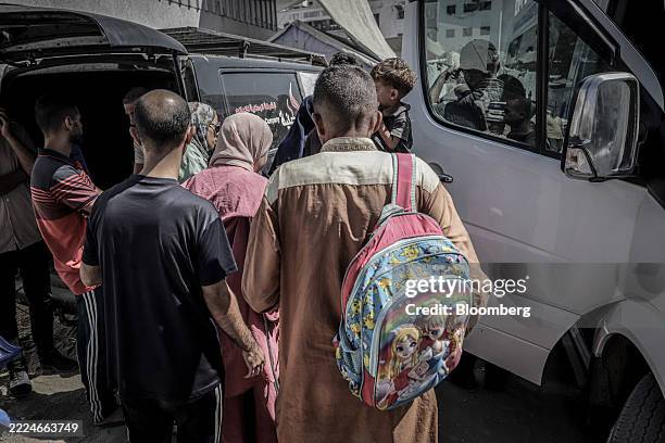 The World Health Organization evacuates Palestinians for treatment from the Al-Shifa hospital in Gaza City, Gaza, on Tuesday, July 15, 2025. A senior...