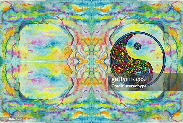 ying yang vortex - sunrise window stock illustrations