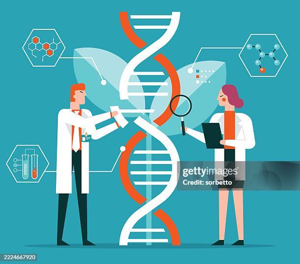 biotechnology research - genetics test stock illustrations
