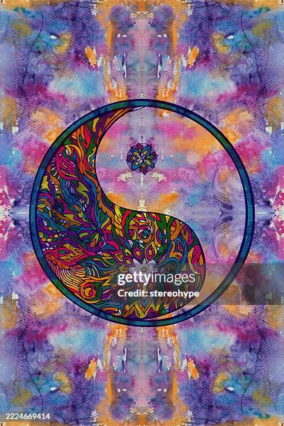 peace amidst chaos - tie dye fabric stock illustrations