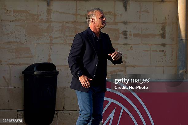 Giacomo Modica, head coach of Hamrun Spartans, gestures during the UEFA Champions League First qualifying round, 2nd leg soccer match between Hamrun...