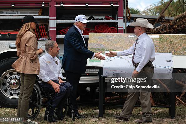 President Trump Tours Devastation In Texas After Deadly Flash Flooding President Trump Tours Devastation In Texas After Deadly Flash Flooding