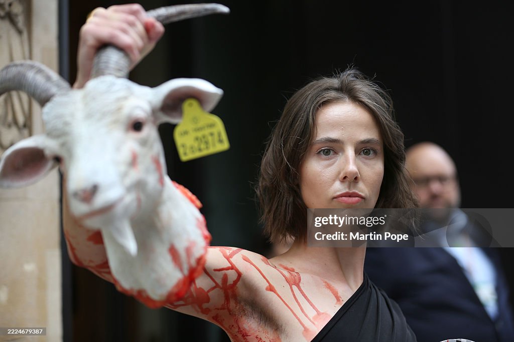 PETA Protest Against Burberry Using Cashmere