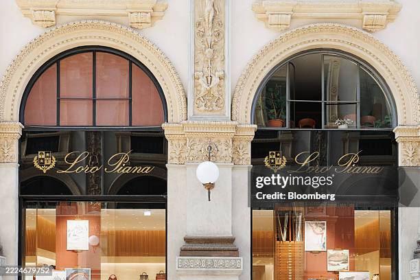 Loro Piana SpA luxury clothing store in Milan, Italy, on Wednesday, July 16, 2025. A Milan court placed Italian luxury label Loro Piana under...
