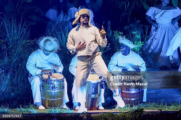 Bad Bunny performs onstage during Night One of Bad Bunny: "No Me Quiero Ir De Aqui" Residencia En El Choli at Coliseo de Puerto Rico José Miguel...