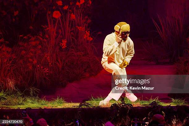 Bad Bunny performs onstage during Night One of Bad Bunny: "No Me Quiero Ir De Aqui" Residencia En El Choli at Coliseo de Puerto Rico José Miguel...