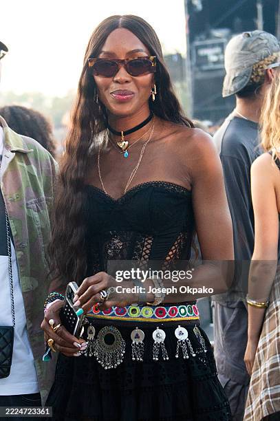 Naomi Campbell attends Wireless Festival at Finsbury Park on July 11, 2025 in London, England.