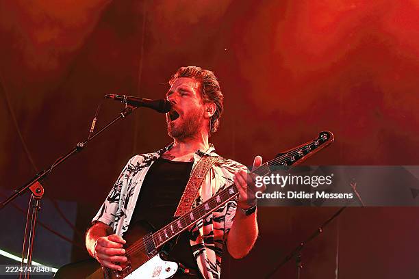 Jan Basfrom Sloper performs during the Rock Zottegem Festival on July 11, 2025 in Zottegem, Belgium.