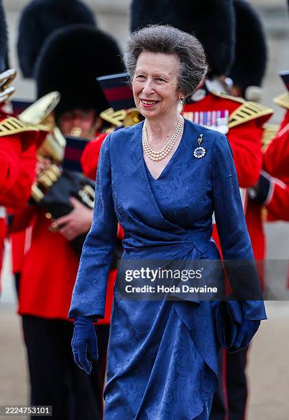 Princess Anne, Princess Royal takes part in the Household Division Musical Spectacular 2025 at Horse Guards Parade on July 16, 2025 in London,...