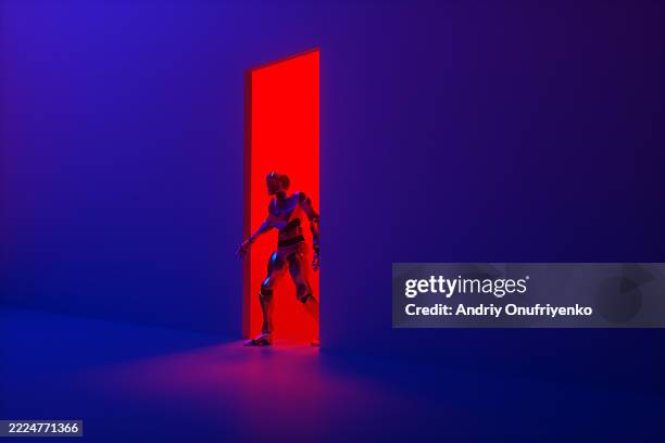 curious robot - virtual whiteboard stock pictures, royalty-free photos & images