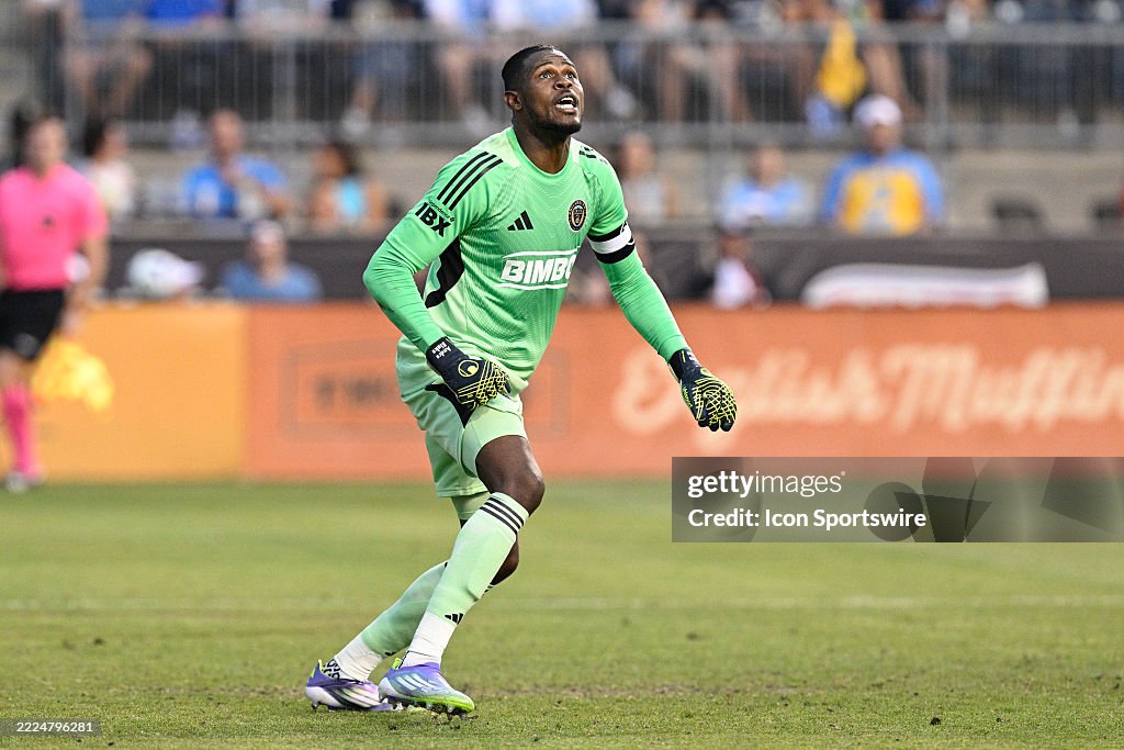 Blake Cf Philadelphia Union goalkeeper Andre Blake tends net during the game ...