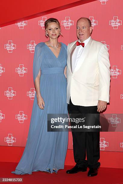 Princess Charlene of Monaco and Prince Albert II of Monaco attend the 76th Red Cross Ball on July 12, 2025 in Monaco, Monaco.